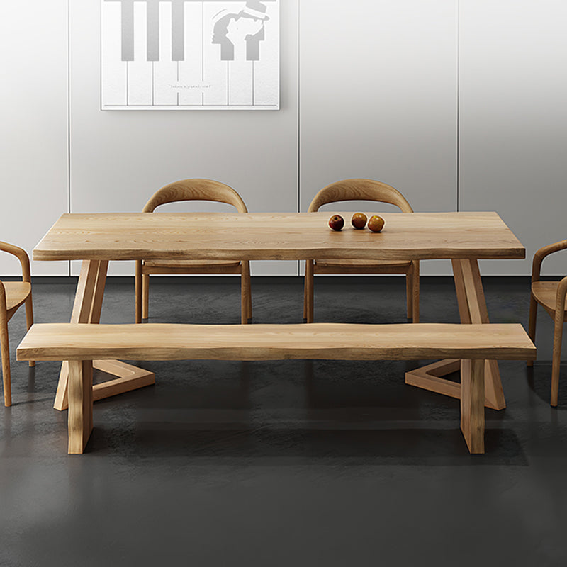 Modern Style Dinette Set 1/2/7 Pcs Rectangle Solid Wood Dinette Table with Dining Chairs