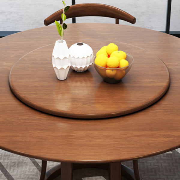 Rubberwood Solid Wood Dining Table Set 5/7 Pieces Dining Set for Kitchen