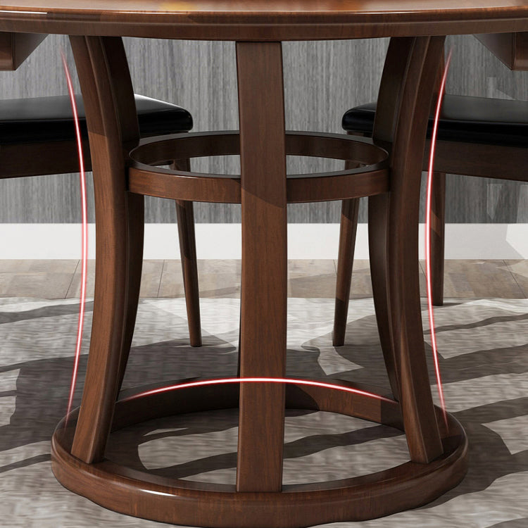 Rubberwood Solid Wood Dining Table Set 5/7 Pieces Dining Set for Kitchen