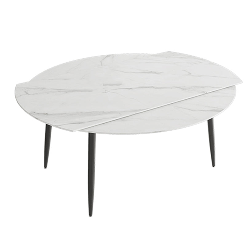 White Stone Dining Table Set with Leather Chairs 3/5 Pcs Modern Dinette Set