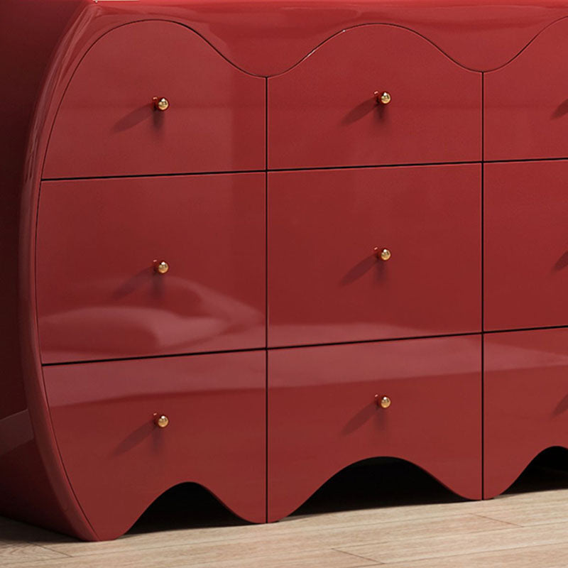 Modernism Horizontal Double Dresser 9 Drawers Dresser with Storage for Home