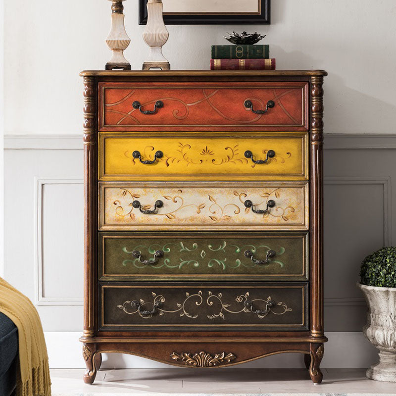Traditional Vertical Dresser Wooden Storage Bachelor Chest for Bedroom