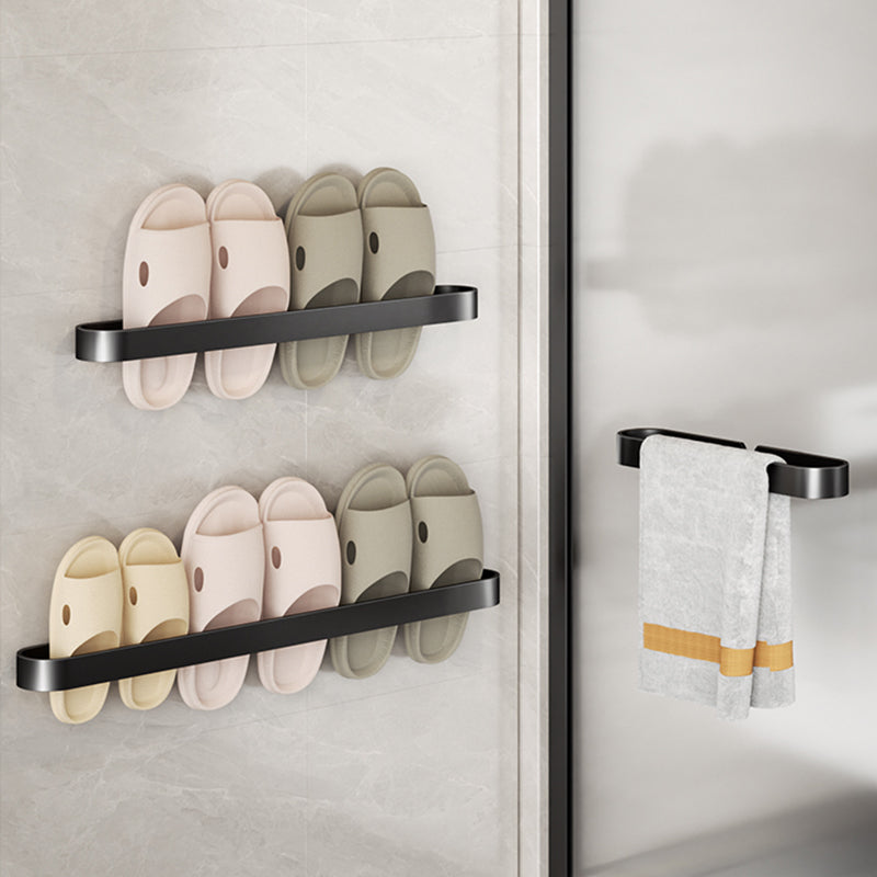 Minimalistic Bathroom Accessory Set Metal Slipper Rack/Towel Bar