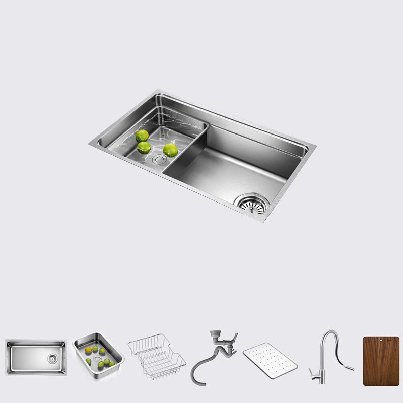 Drop-In Kitchen Sink Stainless Steel Kitchen Sink with Basket Strainer