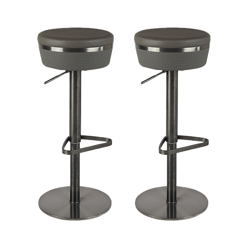 Modern Style Counter Stool Pu Leather Adjustable Height Bar Stool with Footrest