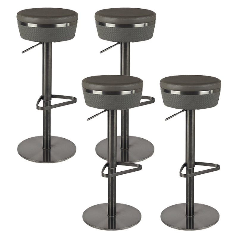 Modern Style Counter Stool Pu Leather Adjustable Height Bar Stool with Footrest