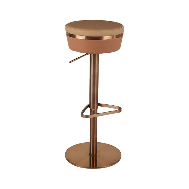 Modern Style Counter Stool Pu Leather Adjustable Height Bar Stool with Footrest