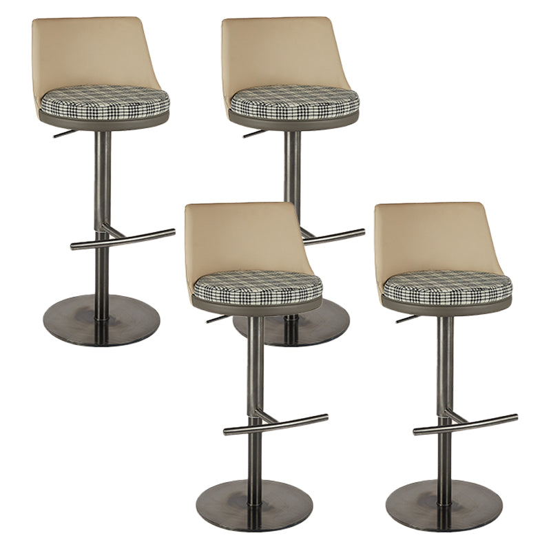 Modern Style Counter Stool Pu Leather Adjustable Height Bar Stool with Footrest