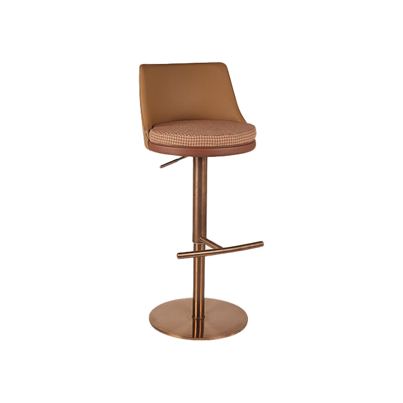 Modern Style Counter Stool Pu Leather Adjustable Height Bar Stool with Footrest