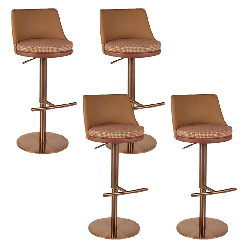 Modern Style Counter Stool Pu Leather Adjustable Height Bar Stool with Footrest