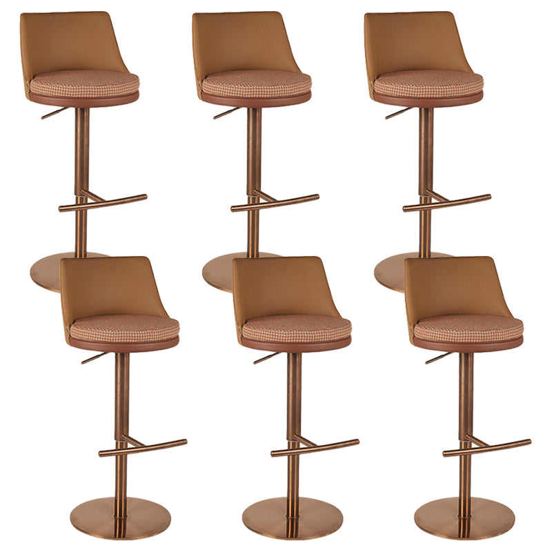 Modern Style Counter Stool Pu Leather Adjustable Height Bar Stool with Footrest