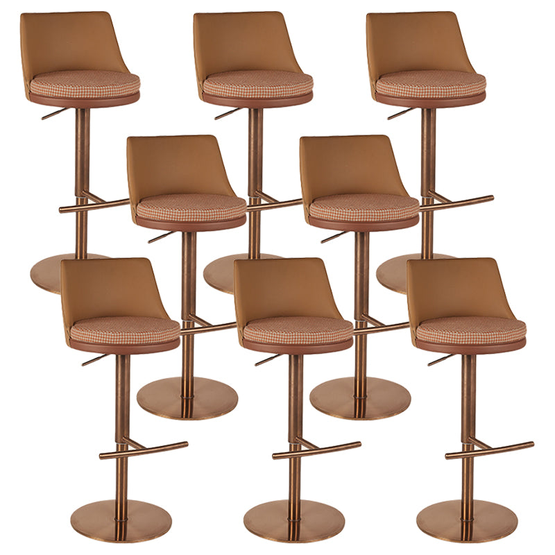 Modern Style Counter Stool Pu Leather Adjustable Height Bar Stool with Footrest