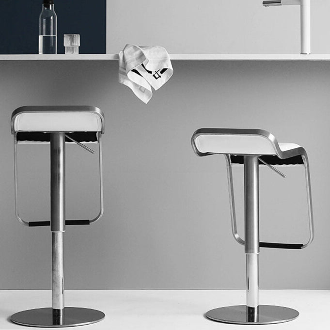Faux Leather Indoor Counter Chair Contemporary Metal Legs Bar Stools