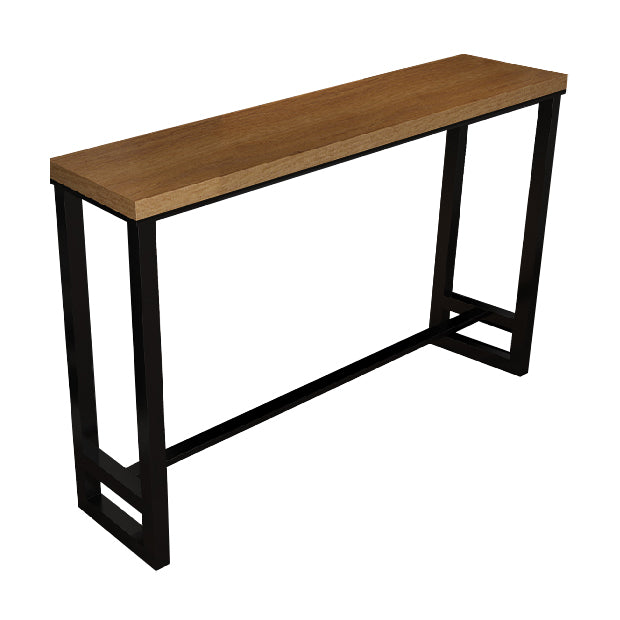 Industrial Bar Dining Table Rectangle Bar Solid Wood Table in Brown
