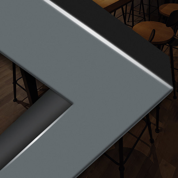 Industrial Bar Dining Table Rectangle Bar Solid Wood Table in Brown