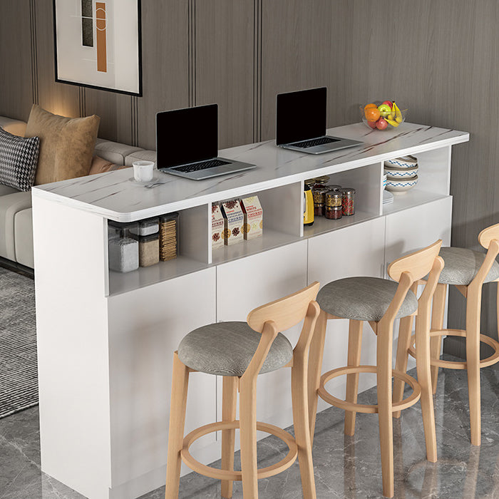 Modern Style Bar Dining Table Rectangle Wood Bar Table for Kitchen