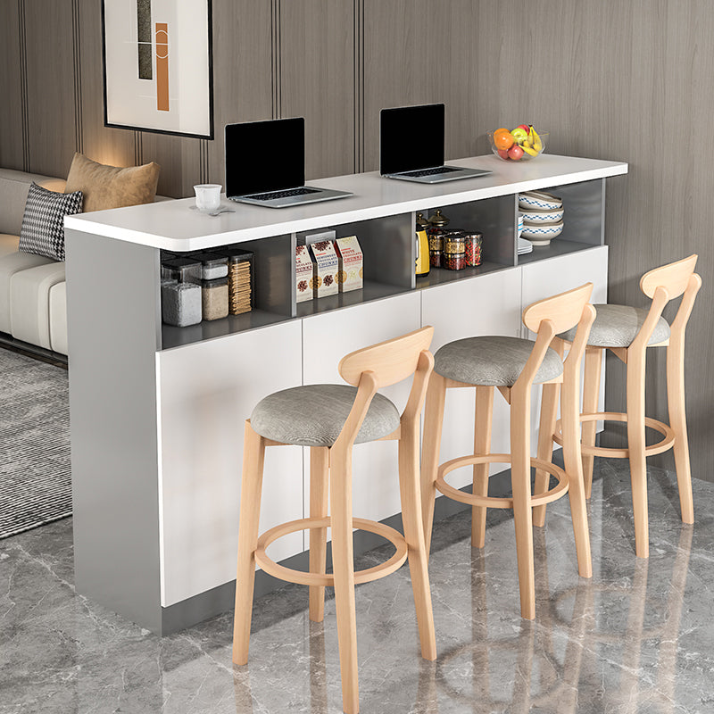 Modern Style Bar Dining Table Rectangle Wood Bar Table for Kitchen