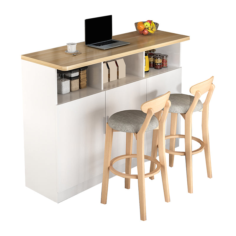 Modern Style Bar Dining Table Rectangle Wood Bar Table for Kitchen