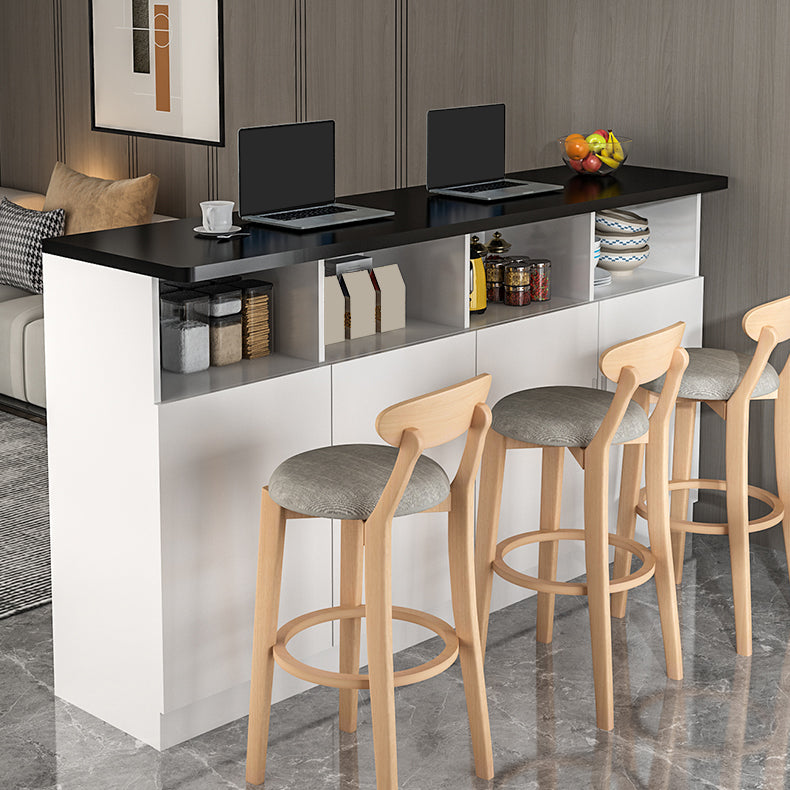 Modern Style Bar Dining Table Rectangle Wood Bar Table for Kitchen