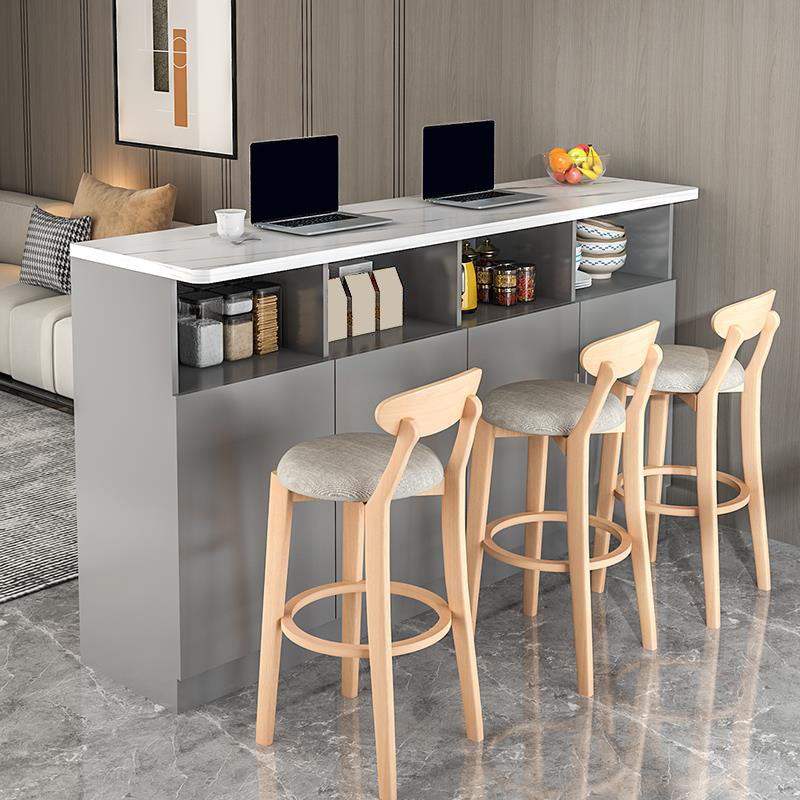 Modern Style Bar Dining Table Rectangle Wood Bar Table for Kitchen