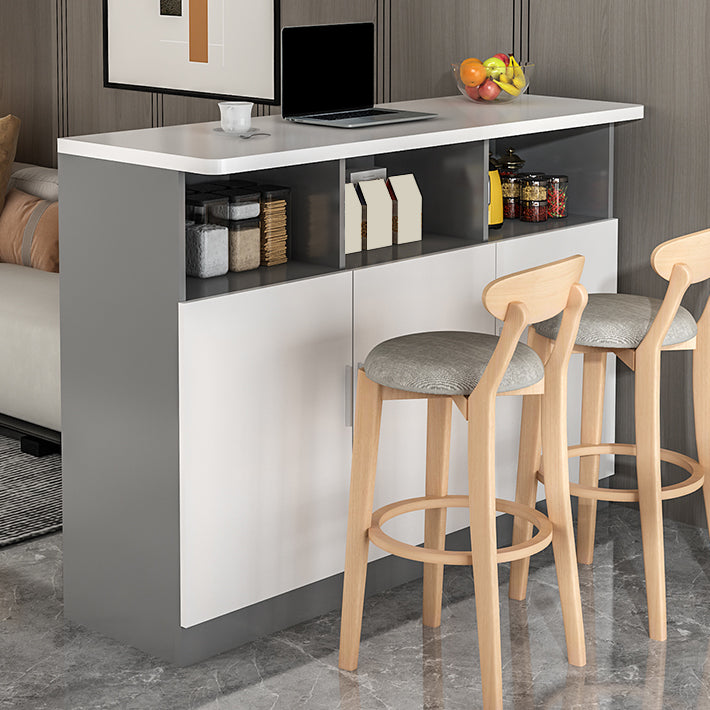 Modern Style Bar Dining Table Rectangle Wood Bar Table for Kitchen