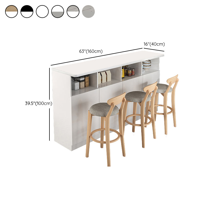 Modern Style Bar Dining Table Rectangle Wood Bar Table for Kitchen
