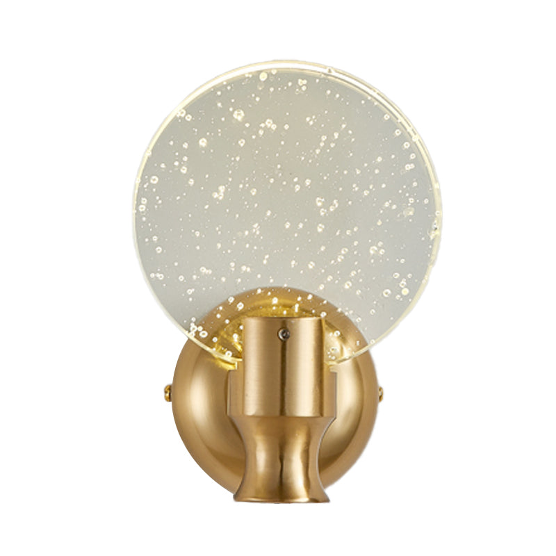 Cercoir de cercle moderne Murale Lumière Bulle Crystal Crystal LED CHAMBRE MUR MURD LAMPE EN GOLD, 5 "/ 6" de large