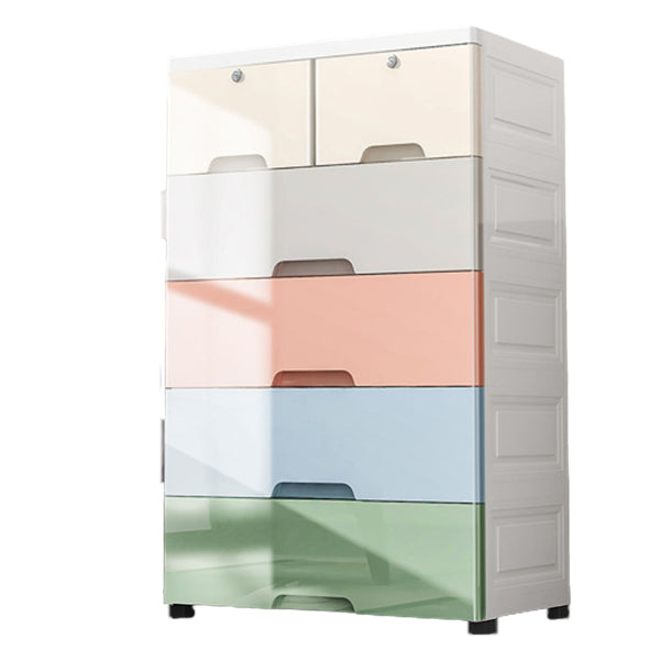 Plastic Scandinavian Kids Nightstand Chest Nursery Dresser with 5/6 Drawers