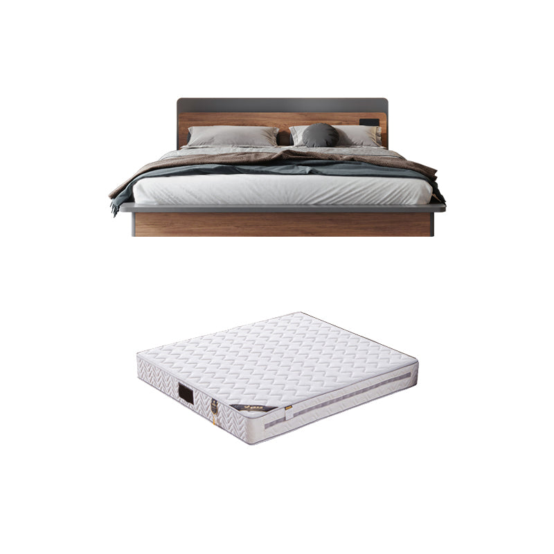 Contemporary Standard Bed Wood Lift Up Storage Panel Bed with Headboard