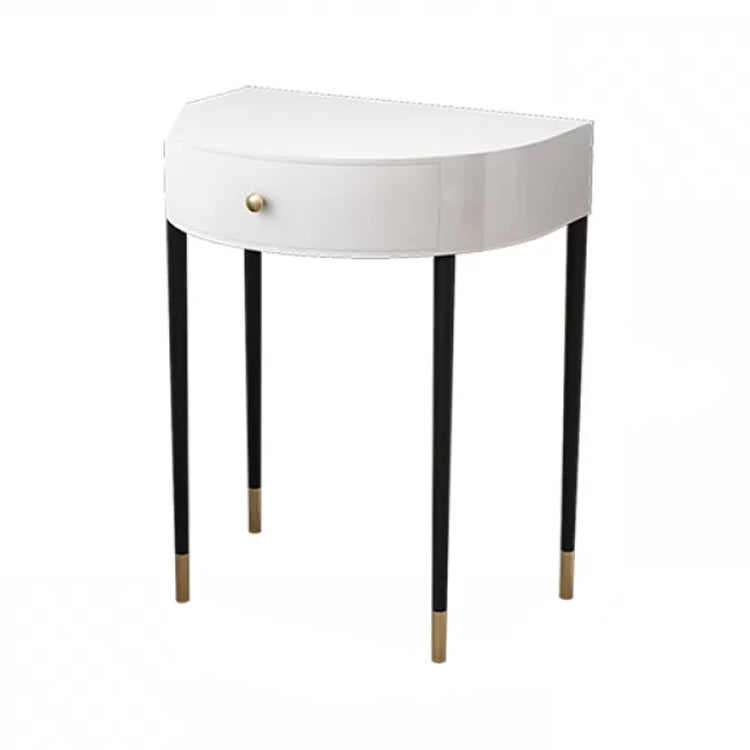Modern Semicircle Slate Top Table Makeup Vanity with Drawers