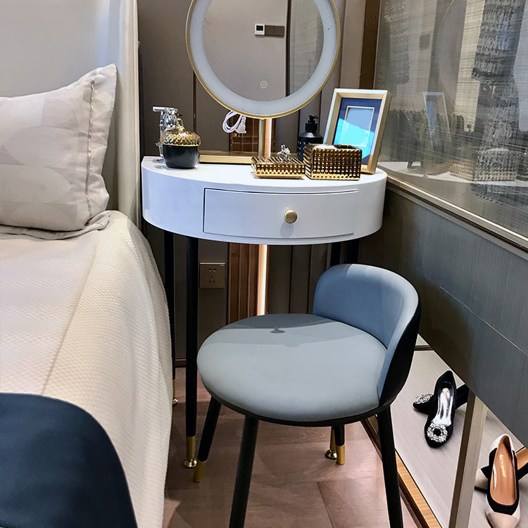 Modern Semicircle Slate Top Table Makeup Vanity with Drawers