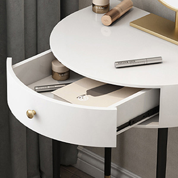 Modern Semicircle Slate Top Table Makeup Vanity with Drawers