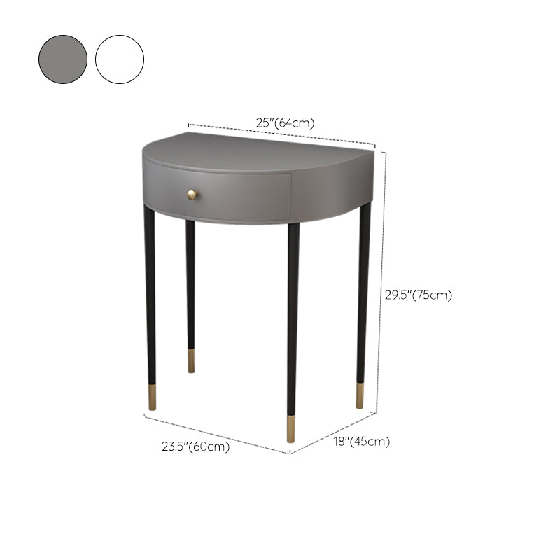 Modern Semicircle Slate Top Table Makeup Vanity with Drawers
