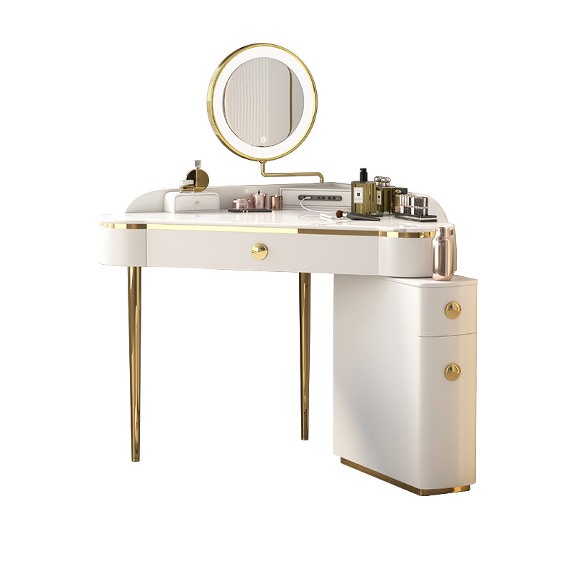 Modern 29.5" Height Slate Top Table Makeup Vanity with Drawers
