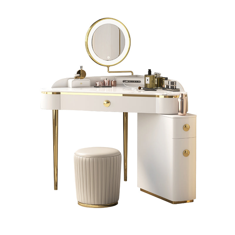 Modern 29.5" Height Slate Top Table Makeup Vanity with Drawers