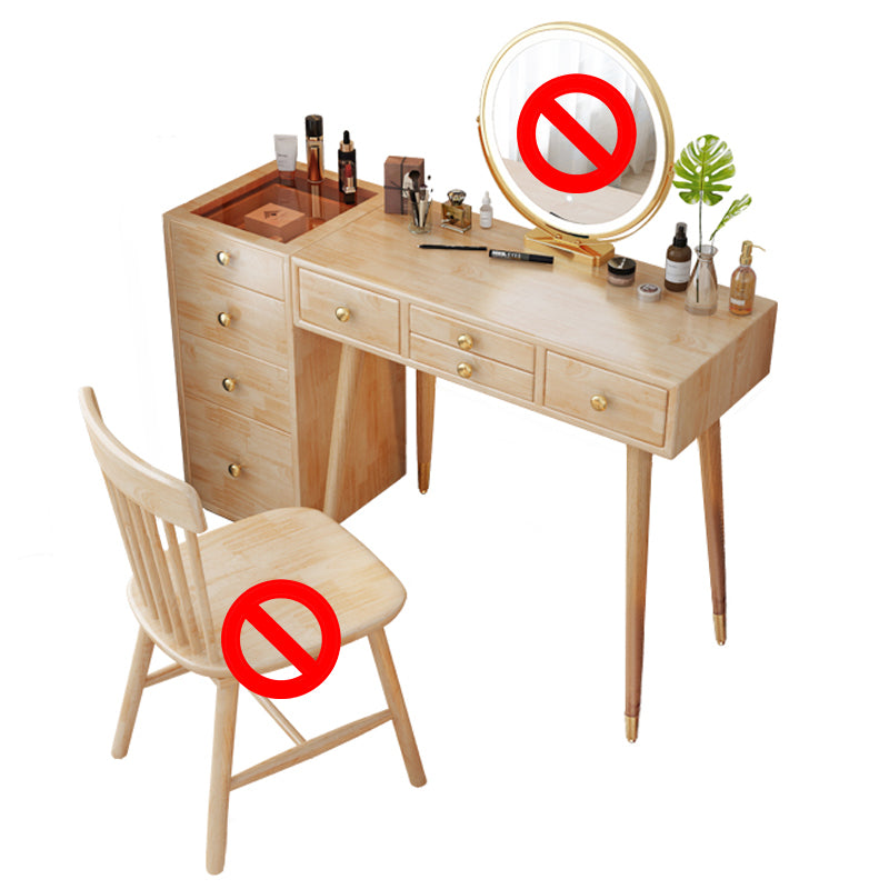 Scandinavian Dressing Table with Drawers Solid Wood Makeup Counter