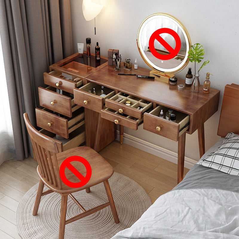 Scandinavian Dressing Table with Drawers Solid Wood Makeup Counter