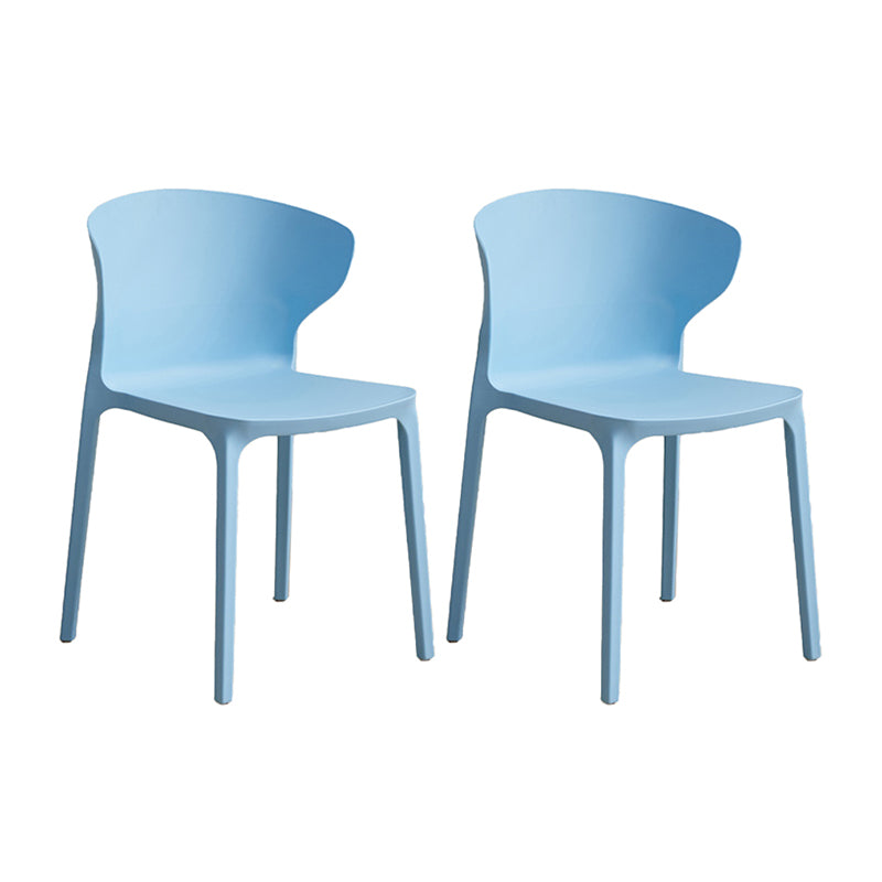 Modern Plastic Indoor-Outdoor Chair Stacking Armles Outdoors Dining Chairs
