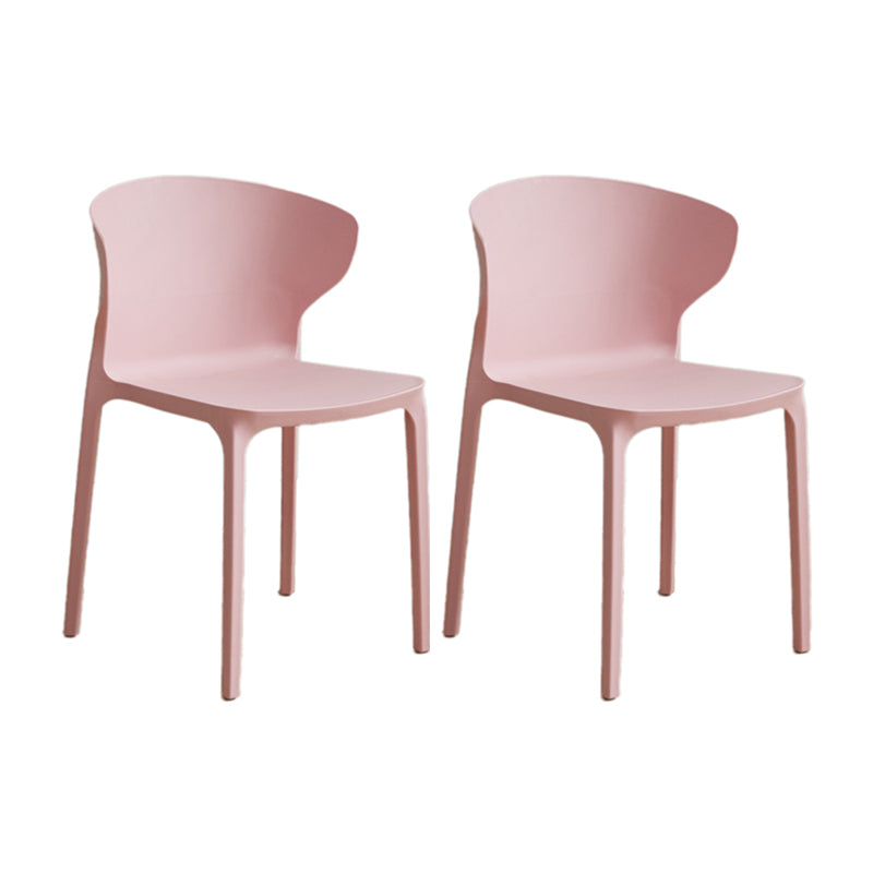 Modern Plastic Indoor-Outdoor Chair Stacking Armles Outdoors Dining Chairs