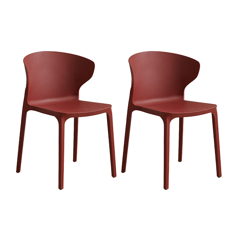 Modern Plastic Indoor-Outdoor Chair Stacking Armles Outdoors Dining Chairs