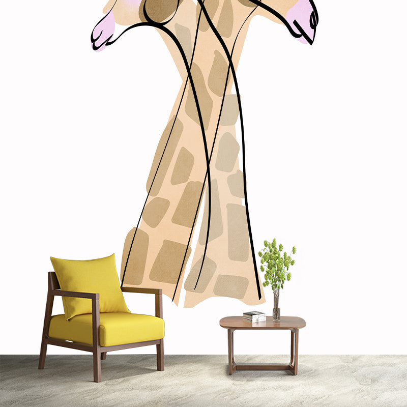 Stain Resistant Mural Cartoon Animals Illustration Living Room Wall Mural