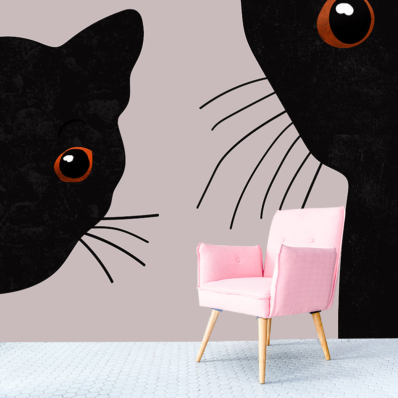 Stain Resistant Mural Cartoon Animals Illustration Living Room Wall Mural