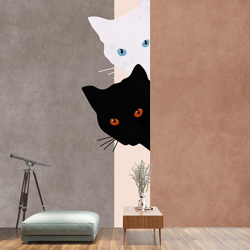 Stain Resistant Mural Cartoon Animals Illustration Living Room Wall Mural