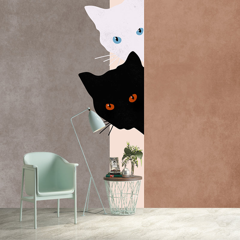 Stain Resistant Mural Cartoon Animals Illustration Living Room Wall Mural