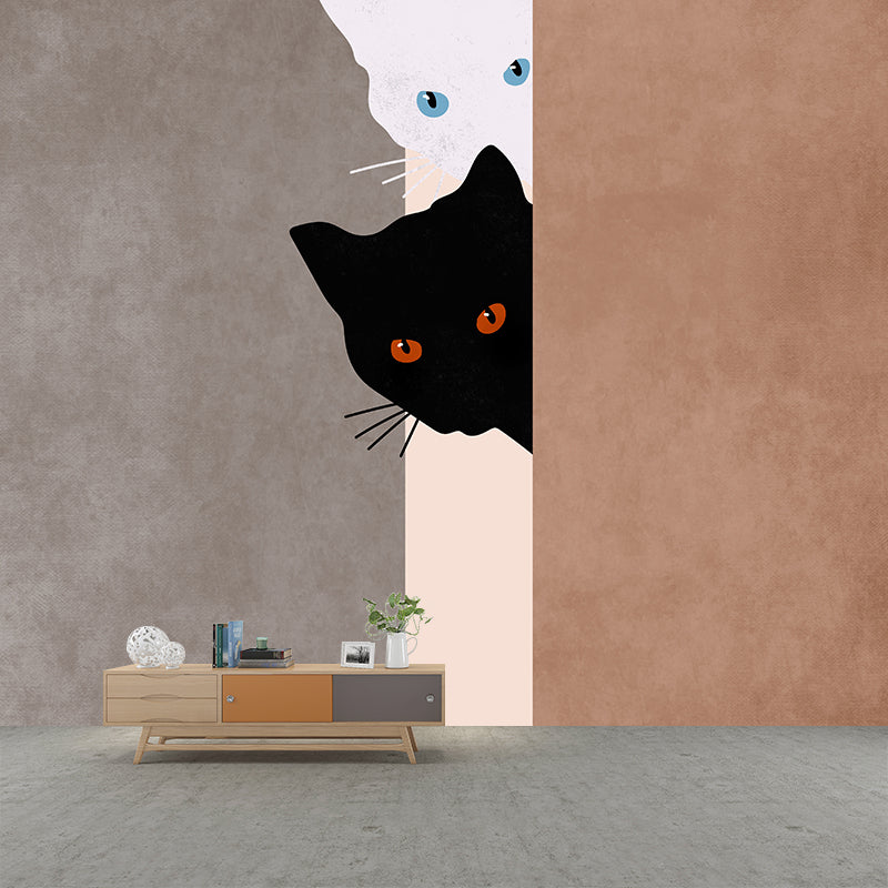 Stain Resistant Mural Cartoon Animals Illustration Living Room Wall Mural