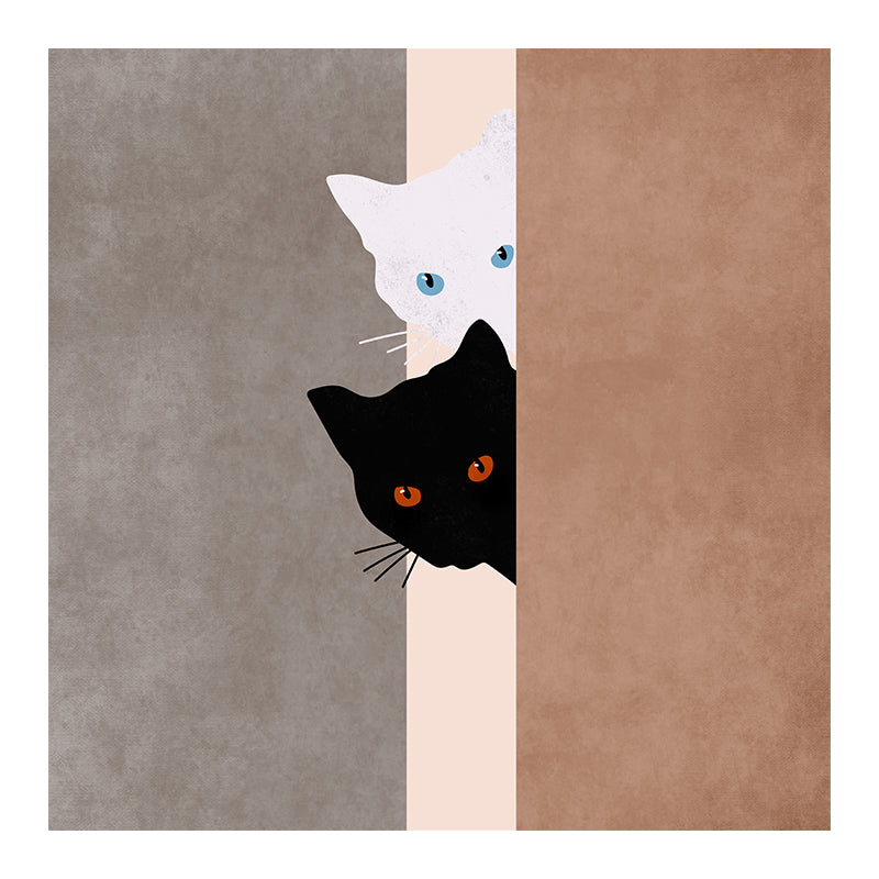 Stain Resistant Mural Cartoon Animals Illustration Living Room Wall Mural