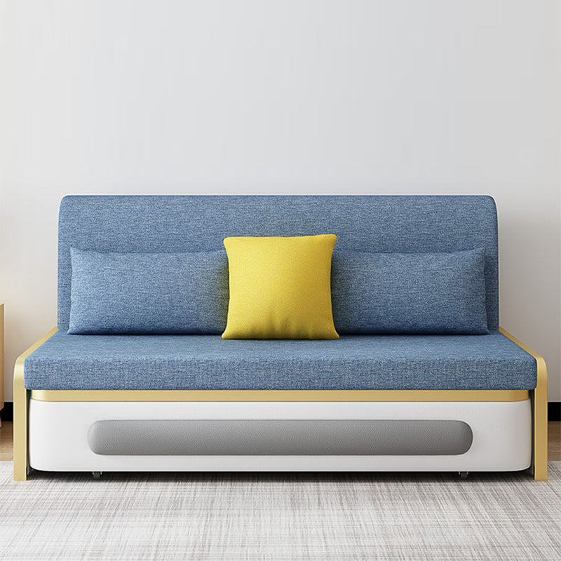 Glam Futon and Mattress Pillow Back Futon Sleeper Sofa with Storage