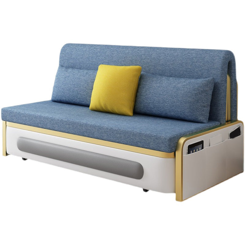 Glam Futon and Mattress Pillow Back Futon Sleeper Sofa with Storage