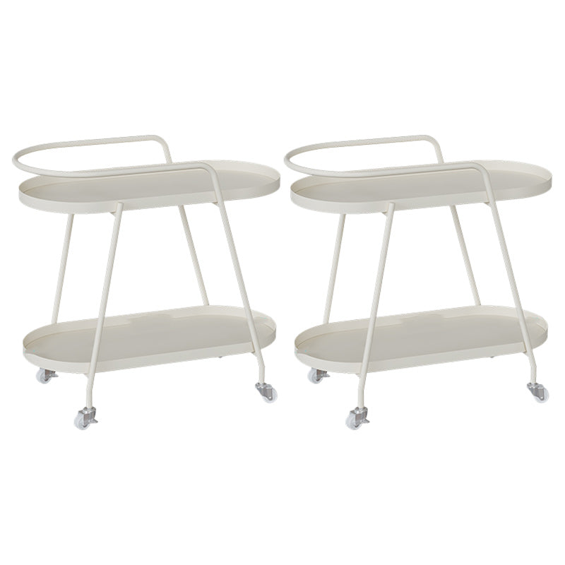 22"H Contemporary Corner Table Metal Double Tier Accent Side Table