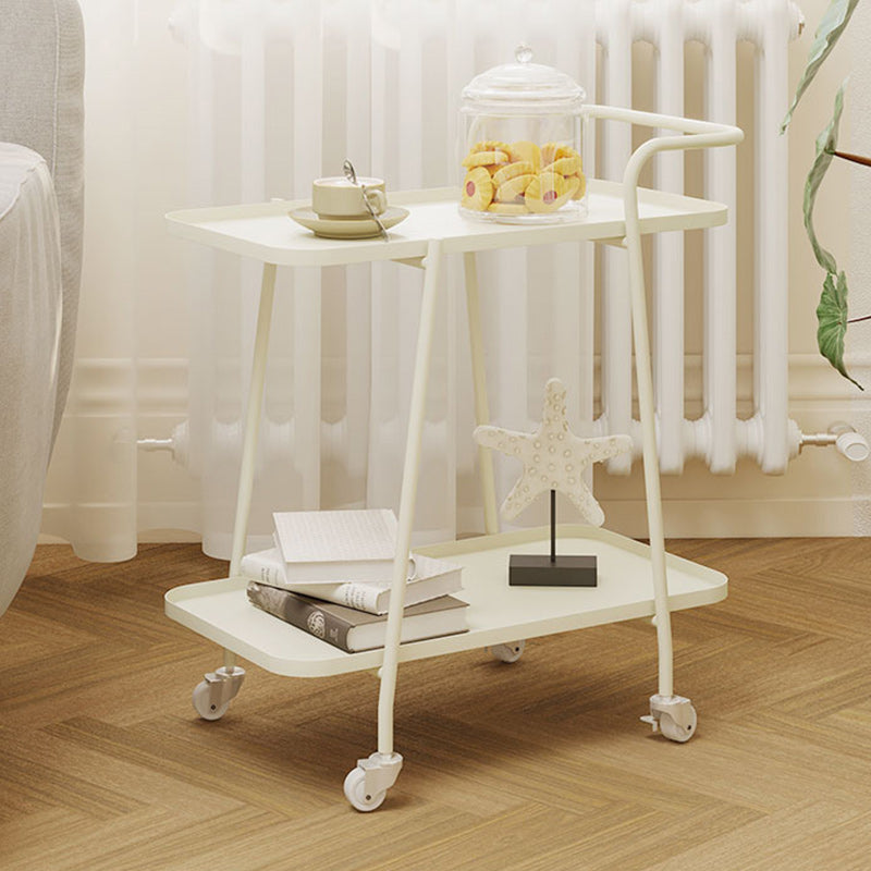 22"H Contemporary Corner Table Metal Double Tier Accent Side Table